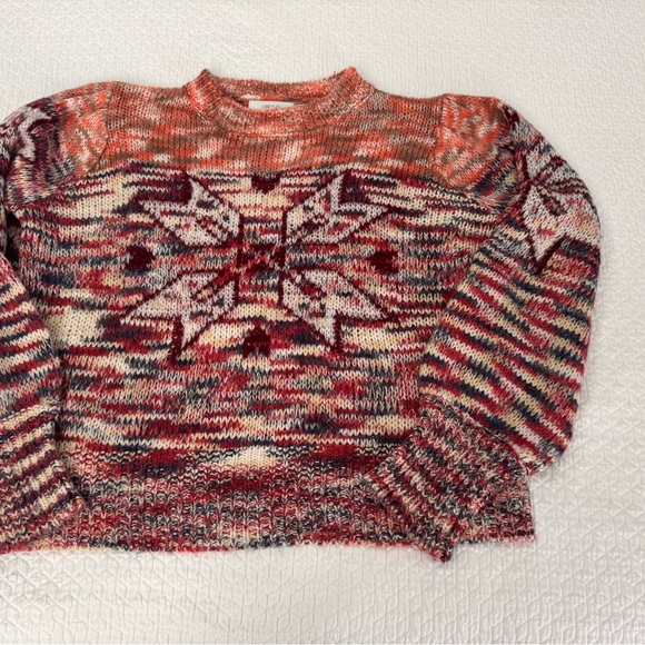 Greylin Red and Cream Patterned Sweater - Picture 1 of 5